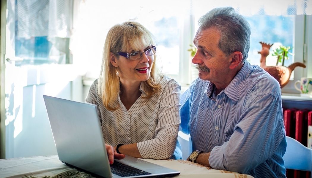 older couple computer
