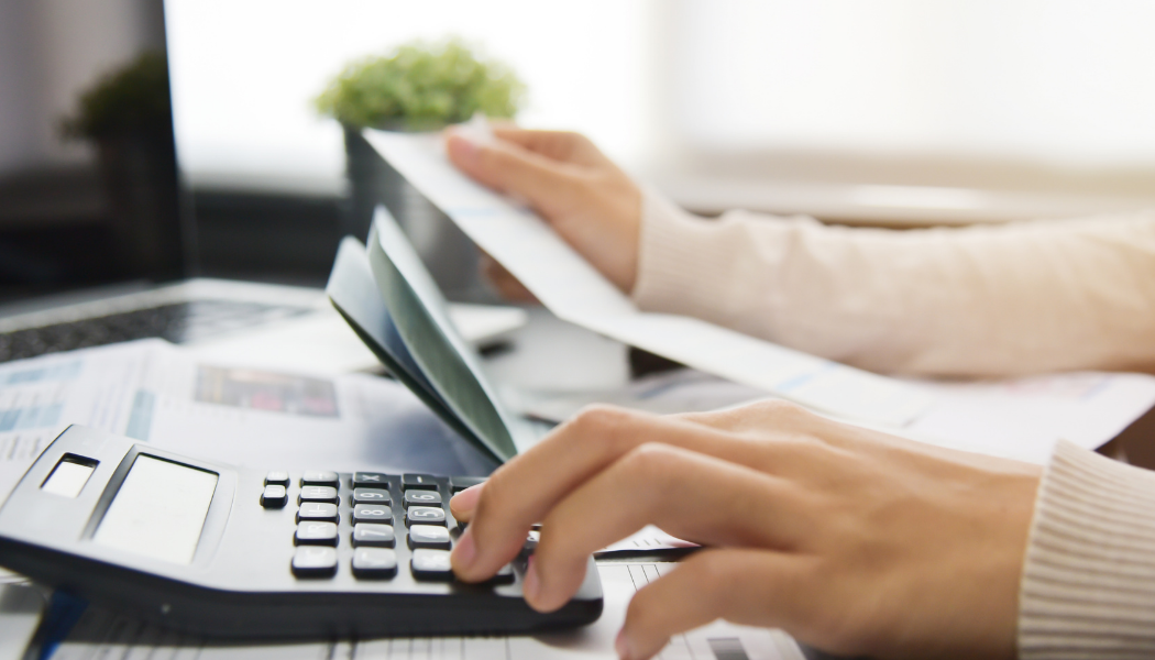 woman with calculator