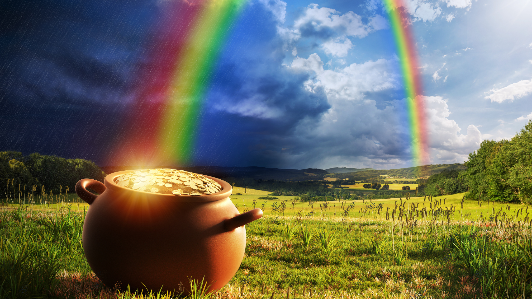 Rainbow pot of gold