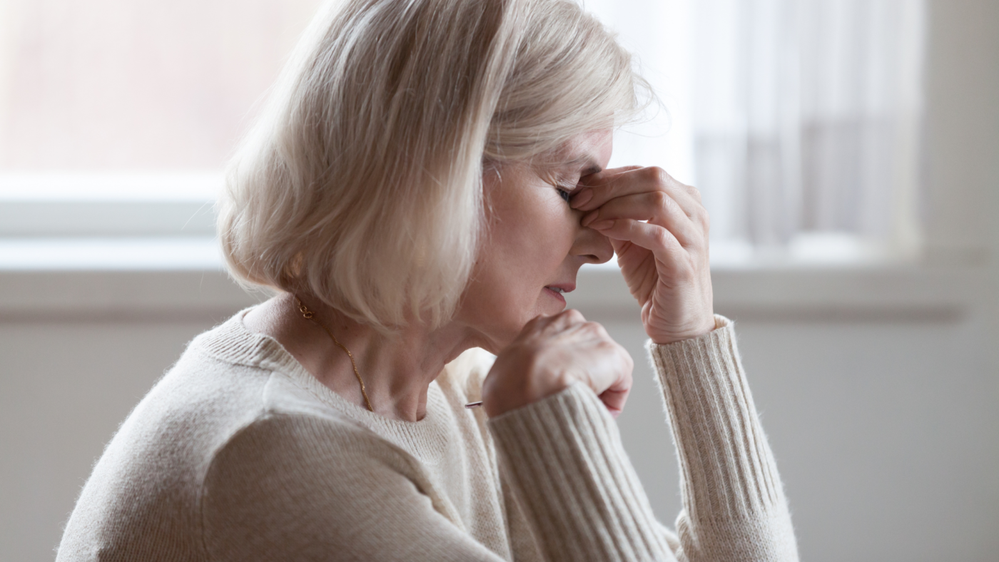 Mature woman frustrated